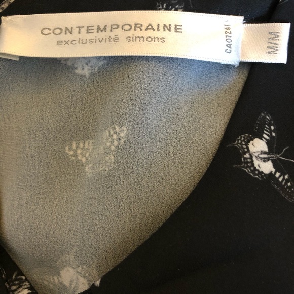 Drop sleeve black butterfly blouse “Contemporaine” - Picture 11 of 13